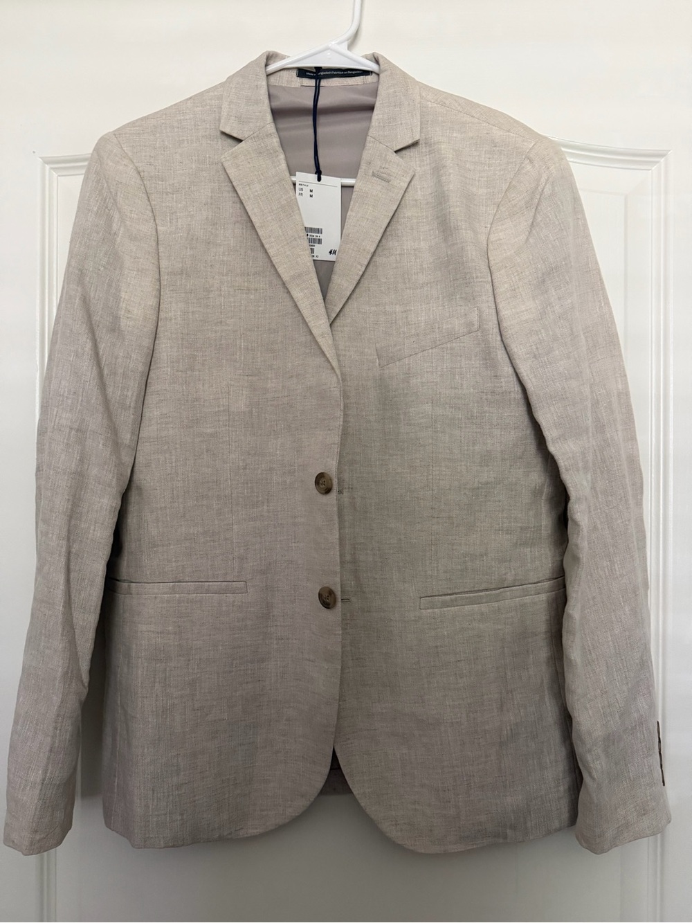 H&M Beige Linen Blend Tailored Blazer